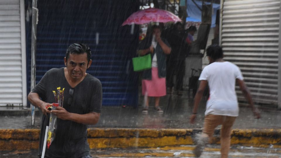 Dos postes, paneles solares y un auto varado fue el resultado de la lluvia.