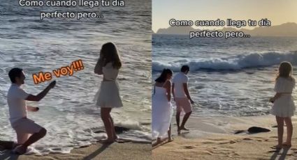 Novio iba a proponer matrimonio; se le cayó el anillo al mar y se volvió viral en TikTok: VIDEO