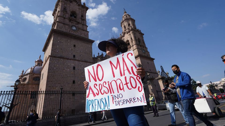 Protests en Michoacán por la muerte de periodistas