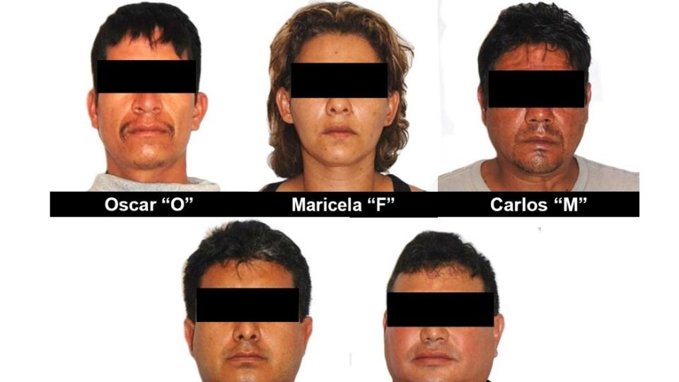 Federico “A”, Carlos “M”, Ramón “A”, Oscar “O” y Maricela “F”, fueron detenidos en julio de 2013 sobre la autopista México-Querétaro.