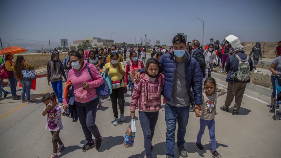 Protesta de migrantes en México.