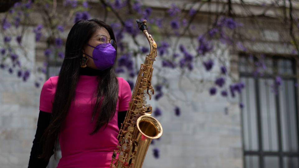 María Elena Ríos, saxofonista.