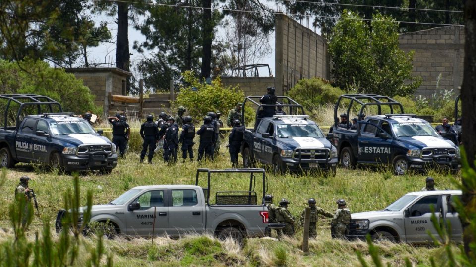 Enfrentamiento en Texcaltitlán, ocurrido este martes.