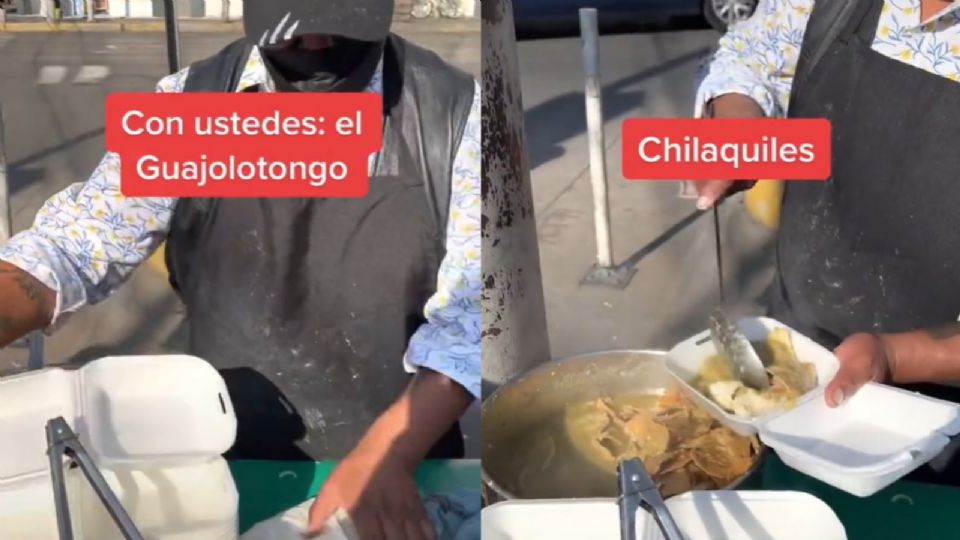 Guajolotongo de tamal con chilaquiles