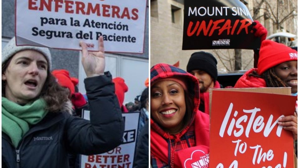 Segundo día huelga de enfermeras en dos hospitales de Nueva York