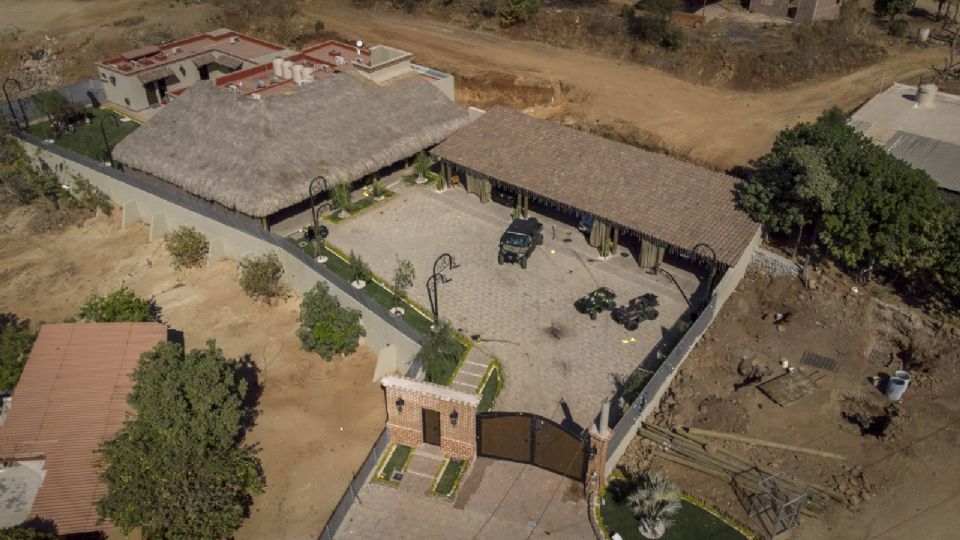 Residencia en el poblado de Jesús María, Sinaloa, donde presuntamente fue asegurado por las autoridades Ovidio Guzmán.