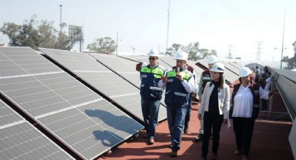 Claudia Sheinbaum recorre central fotovoltaica en la Central de Abastos