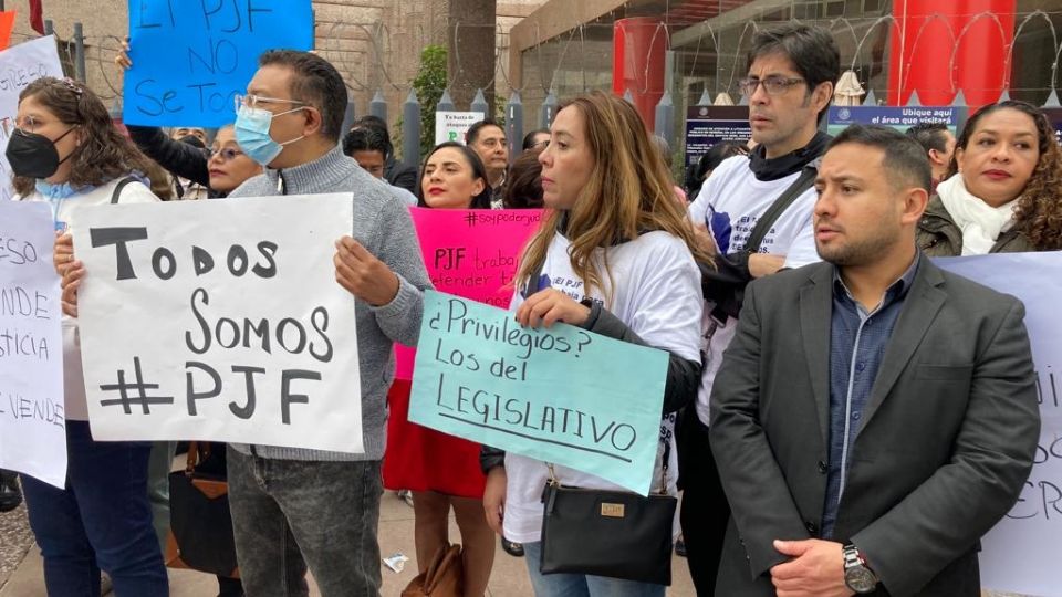 Trabajadores del Poder Judicial en su segundo día de protestas.