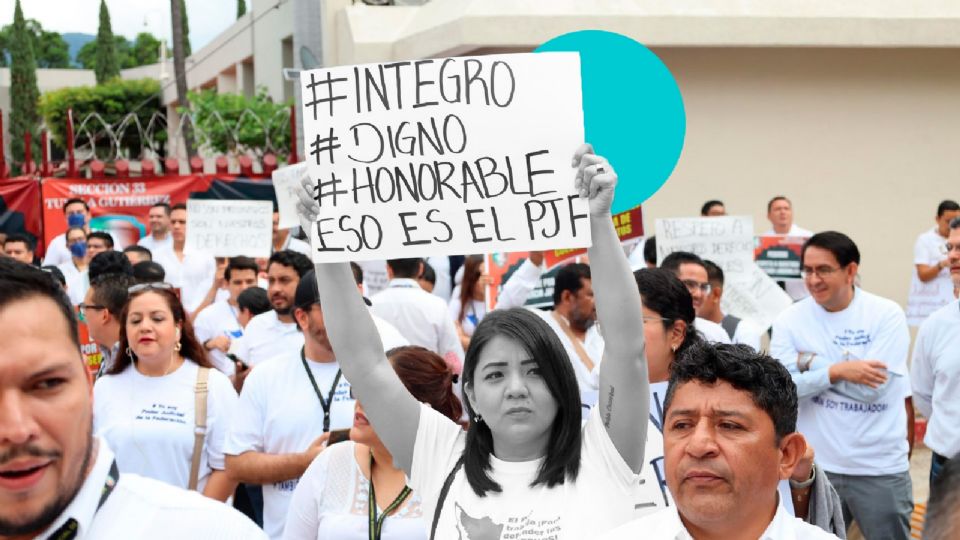 Manifestación de trabajadores del Poder Judicial de la Federación.