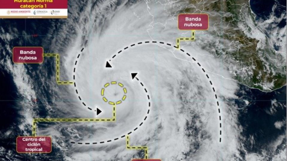 'Norma' se convierte en huracán categoría 1.