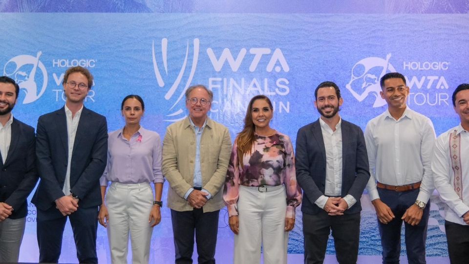 Mara Lezama, gobernadora de Quintana Roo, durante la presentación de los WTA Finals Cancún 2023.