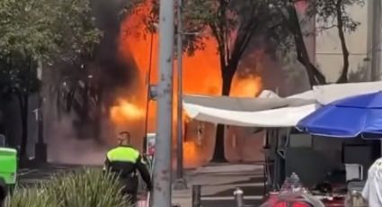 Se incendia camión repartidor de gas en calzada de Tlalpan; autoridades piden evitar la zona