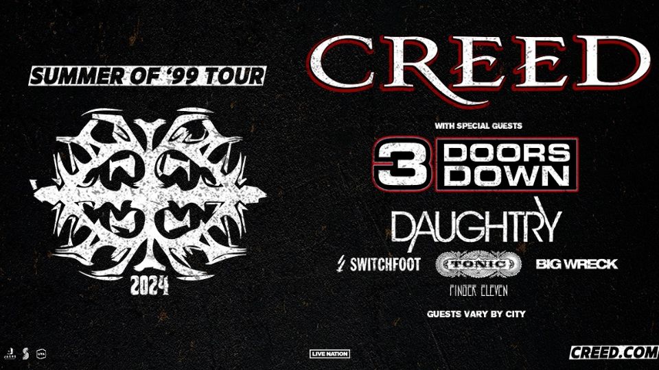 La gira de reunión de Creed incluye 40 fechas en EU con varios teloneros.