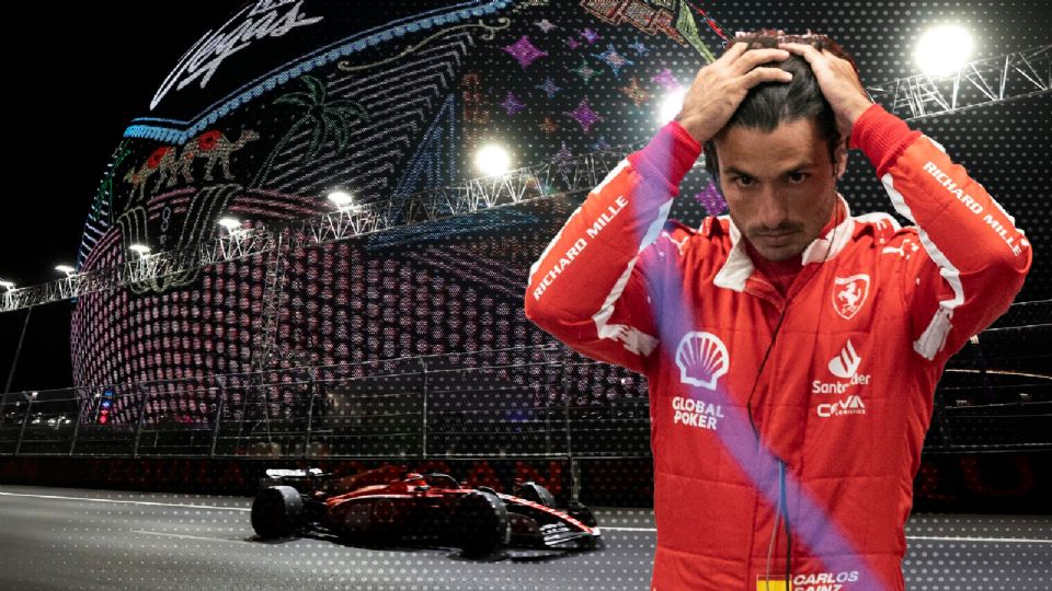 Carlos Sainz Jr. observa su coche después del accidente.