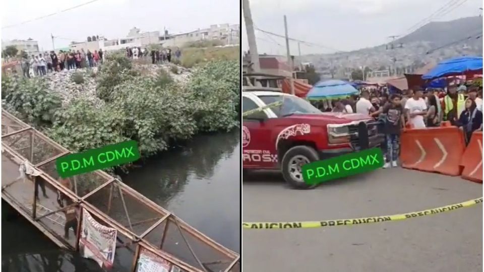 Colapsa puente peatonal limitante entre Chimalhuacán y Nezahualcóyotl; se reportan heridos.