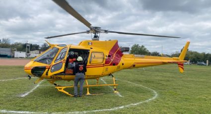 Protección Civil de Nuevo León traslada en helicóptero a joven lesionada a Monterrey