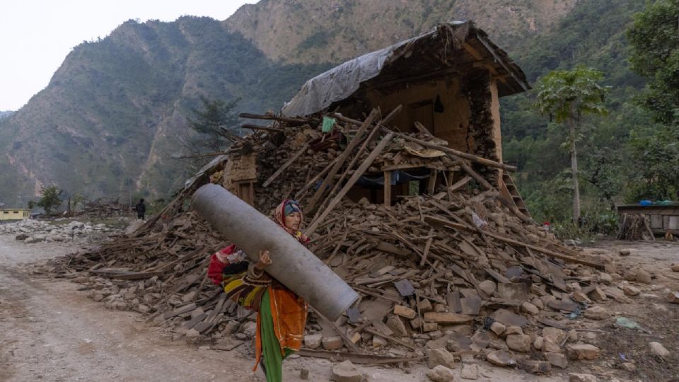 Hogares destruidos en Nepal tras sismo.