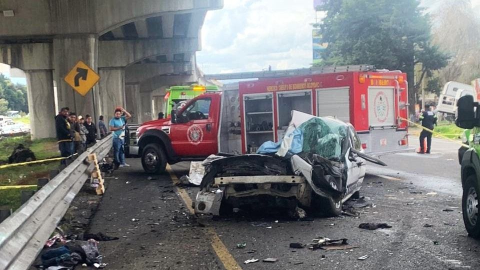 Se registró un fuerte choque en la México-Toluca.