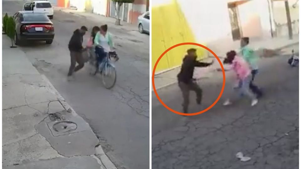 Madre enfrenta a un delincuente y evita que su hija sea secuestrada en Ecatepec.