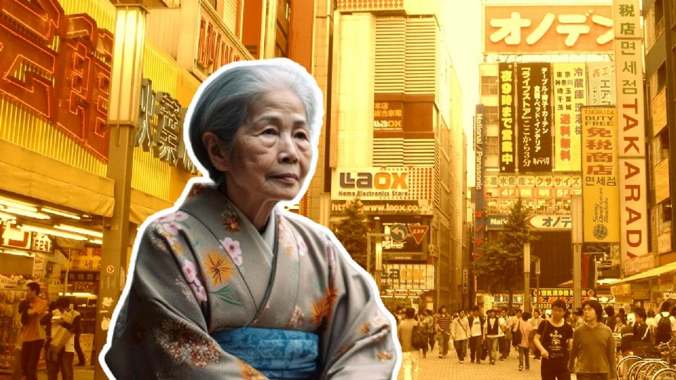 Mujer mayor de Japón.