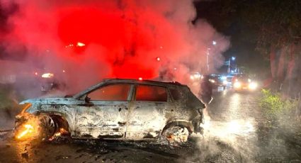 Se registra balacera y quema de vehículos en Villahermosa, Tabasco