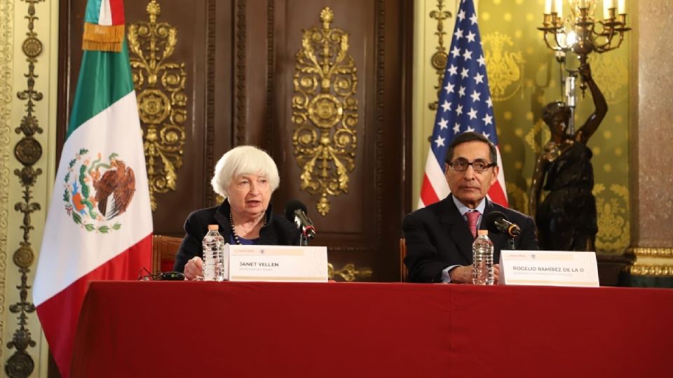 Janet Yellen, secretaria del Tesoro de EU y Rogelio Ramírez de la O, titular de la SHCP.