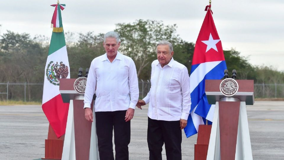 Andrés Manuel López Obrador  y Miguel Díaz-Canel, presidente de México y Cuba.