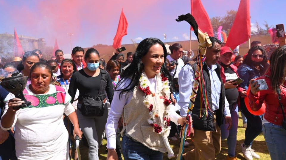 Alejandra del Moral, precandidata del PRI a la gubernatura del Edomex.