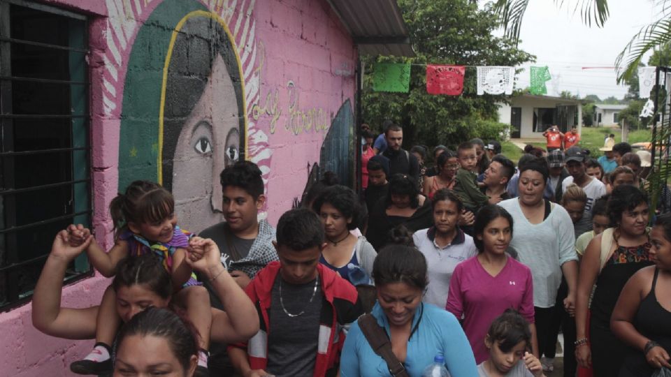 El Viacrucis Guadalupano Migrante en a la casa de 'Las Patronas'