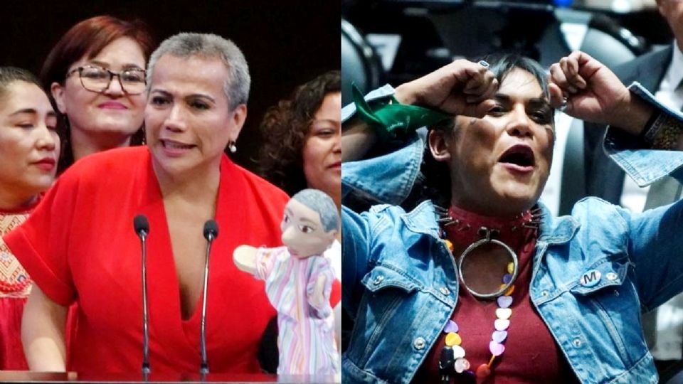 Salma Luévano, y María Clemente, diputadas federales trans por Morena.