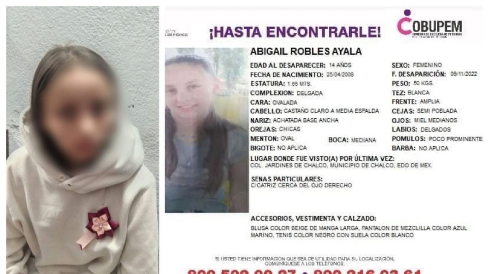 Desde el 11 de noviembre del 2022 familiares de esta menor fue reportada como desaparecida en Jardines de Chalco.
