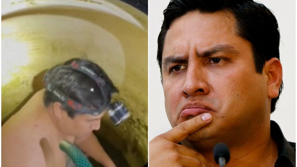 Julión Álvarez es captado lavando su tinaco y causa sensación en redes sociales.