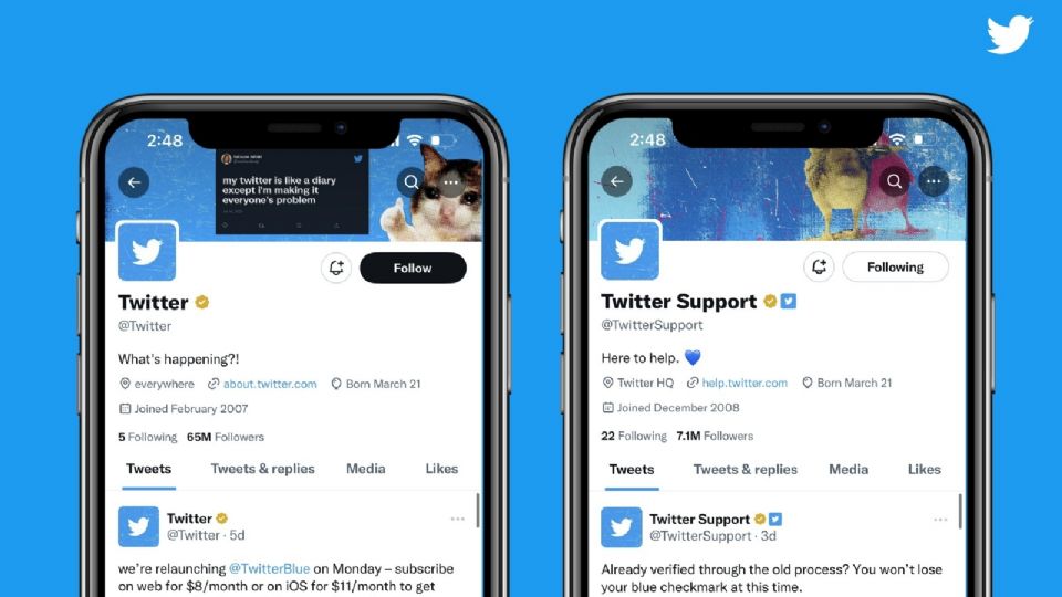 Twitter Blue presenta la versión para empresas con la insignia 'afiliado'.