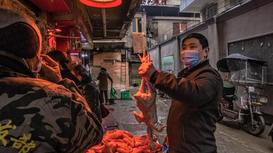 El mercado callejero de Wuhan en enero de 2021.