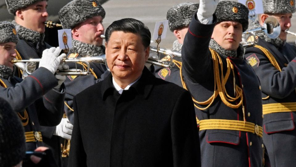 Xi-Jinping, presidente de China al llegar a Rusia