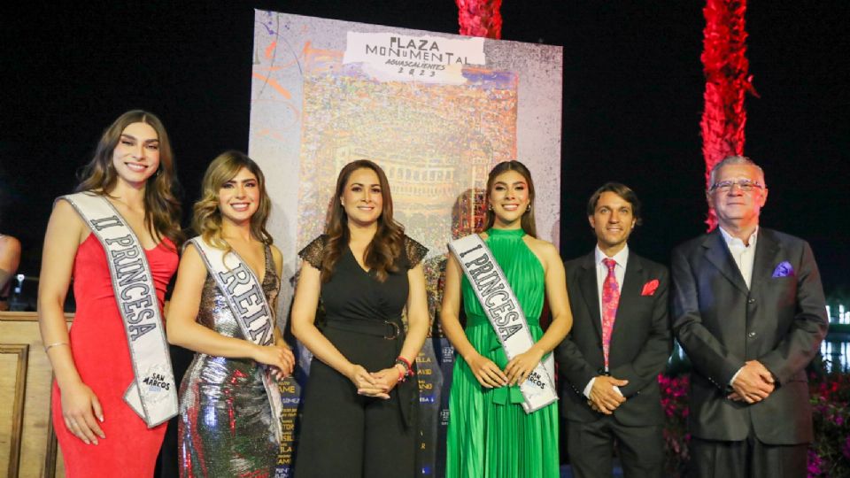 Tere Jiménez, gobernadora de Aguascalientes, en la presentación del serial taurino de la Feria de San Marcos.