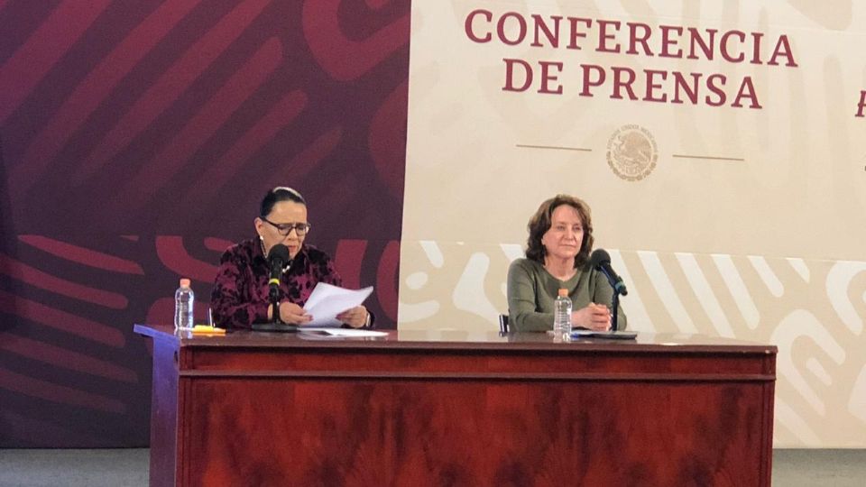 Rosa Icela Rodríguez, titular de la SSPC y Sara Irene Herrerías, fiscal especializada en Derechos Humanos de la FGR.