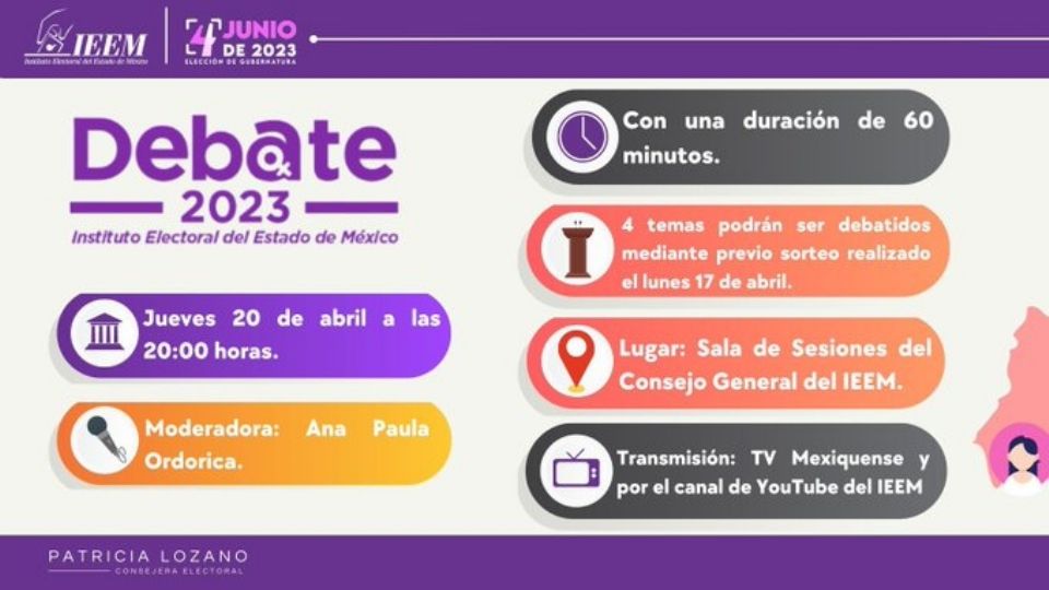 El IEEM dio a conocer las fechas de los debates en el Estado de México.