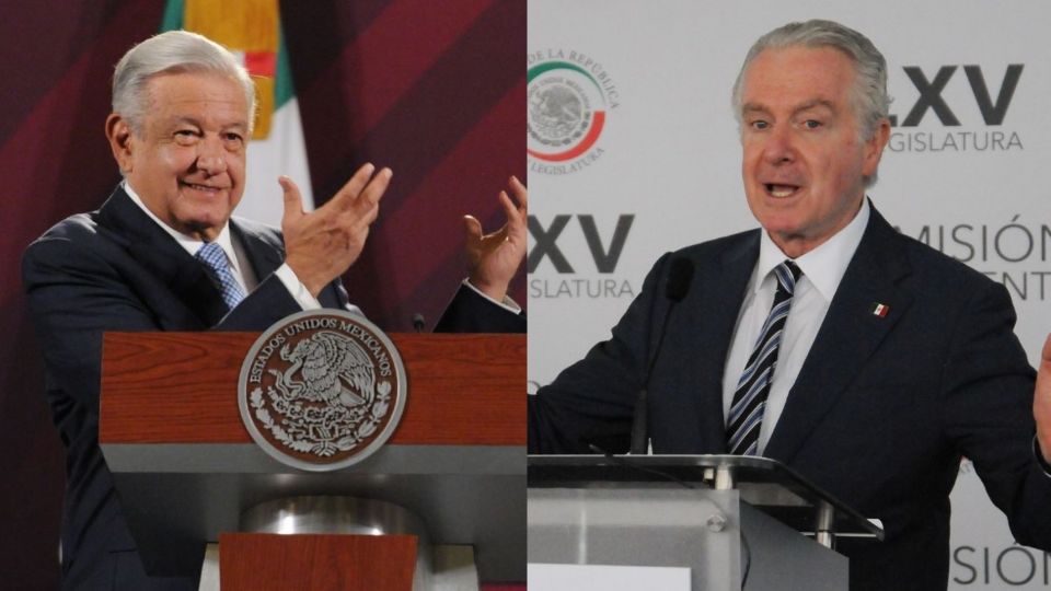 Andrés Manuel López Obrador, presidente de México y Santiago Creel, presidente de la Cámara de Diputados.