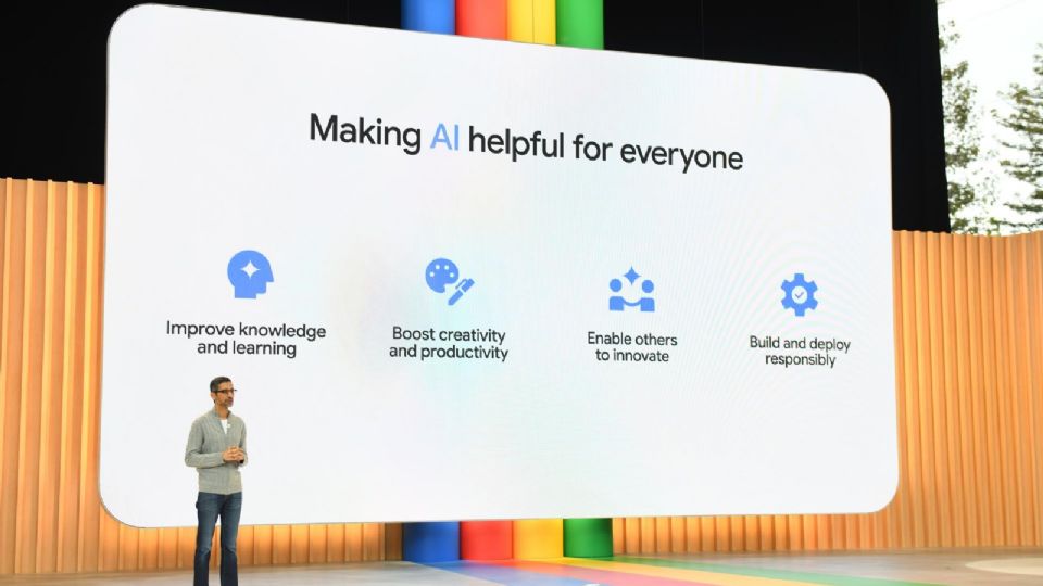 Sundar Pichai, director ejecutivo de Google durante el Google I/O 2023.