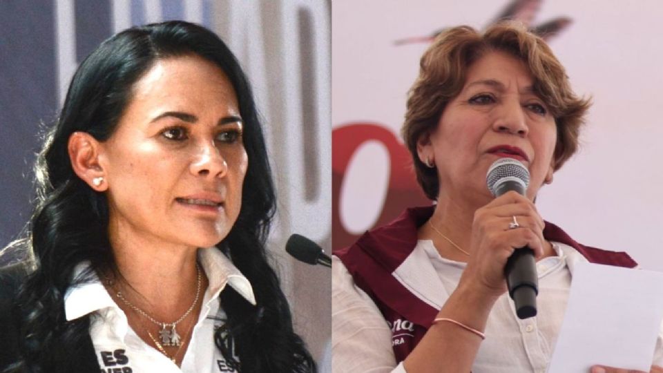 Alejandra del Moral y Delfina Gómez, candidatas a la gubernatura del Edomex.