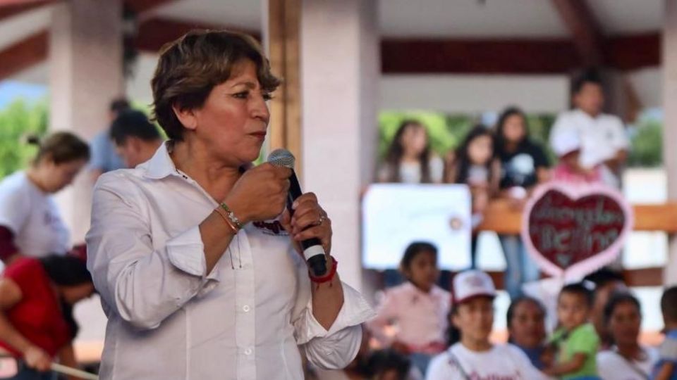 Delfina Gómez, candidata de Morena, PT y PVEM al gobierno del Estado de México.