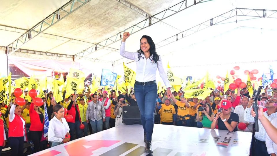 En el acto de campaña la acompañó Alejandro Bravo, presidente del CDE del PRI en Guerrero.