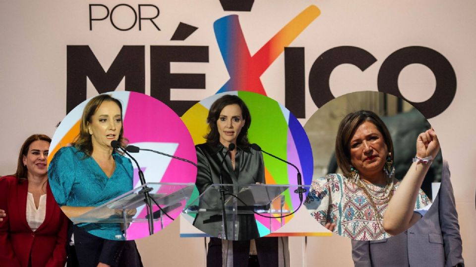 Xóchitl Gálvez, Claudia Ruiz Massieu y Lilly Tellez buscan la candidatura presidencial.