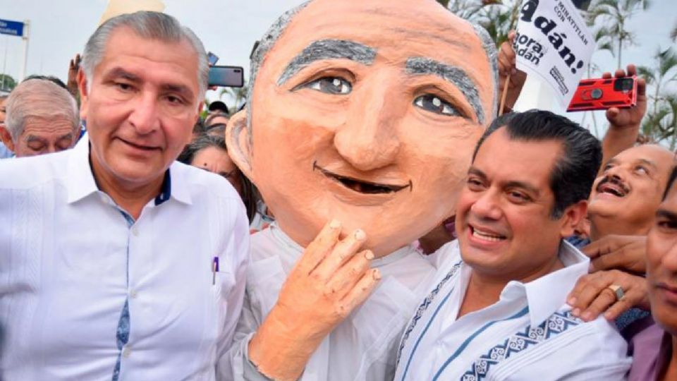 Adán Augusto López y Sergio Gutiérrez Luna durante la visita del ex secretario de Gobernación a Minatitlán,