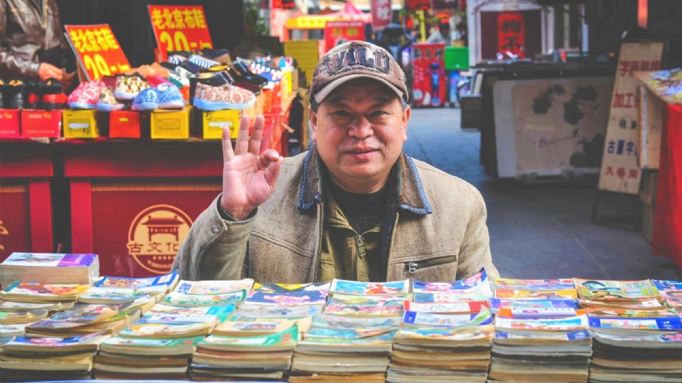 Imagen ilustrativa: Vendedor de libros en China.