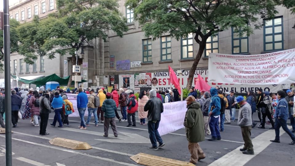 Integrantes de la Asociación Nacional de Usuarios de Energía Eléctrica realizaron una protesta frente a Palacio Nacional.