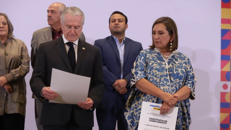 Xóchitl Gálvez y Santiago Creel, sostuvieron un encuentro con empresarios en Monterrey, Nuevo León.