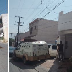 Camión de valores derriba poste y daña autos estacionados en Monterrey