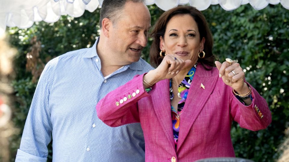 La vicepresidenta estadounidense, Kamala Harris, durante su fiesta en el 50º aniversario del hip hop.